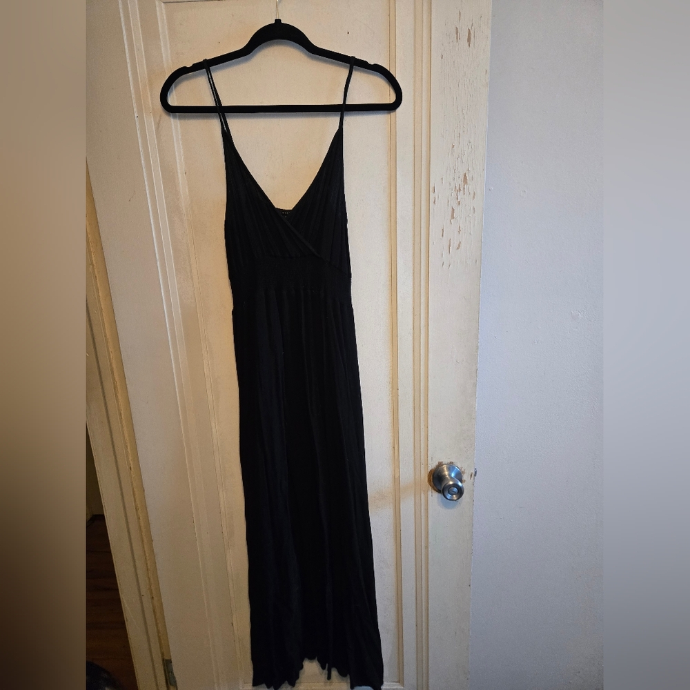 Black Spaghetti-Strap Maxi Dress